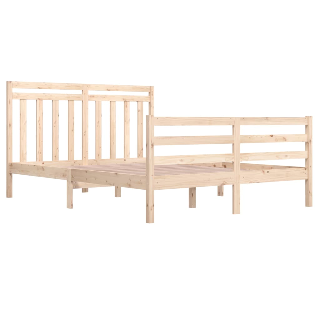 vidaXL Rama łóżka, lite drewno, 140x200 cm