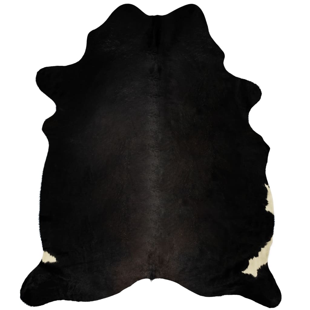 vidaXL Dywan z krowiej skóry, czarny, 150x170 cm