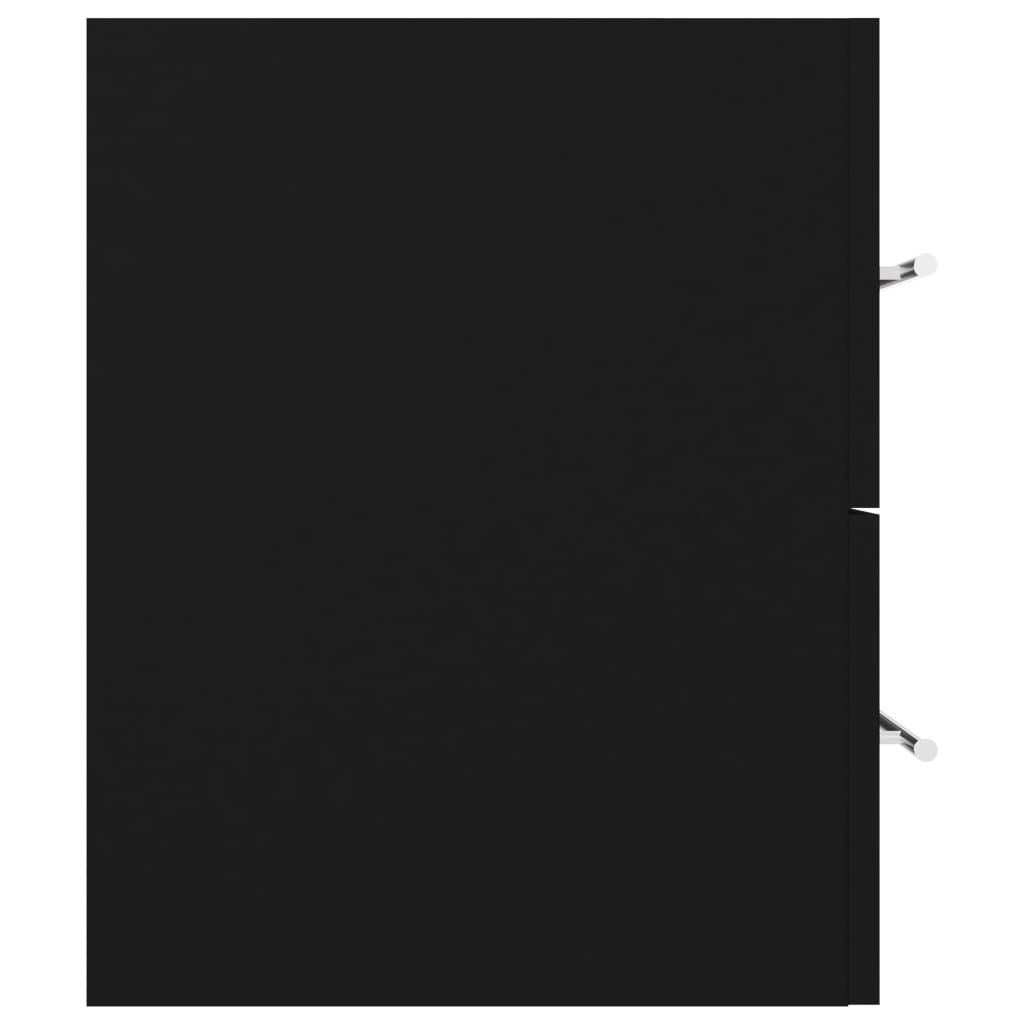 vidaXL Szafka z wbudowaną umywalką, czarna, płyta wiórowa