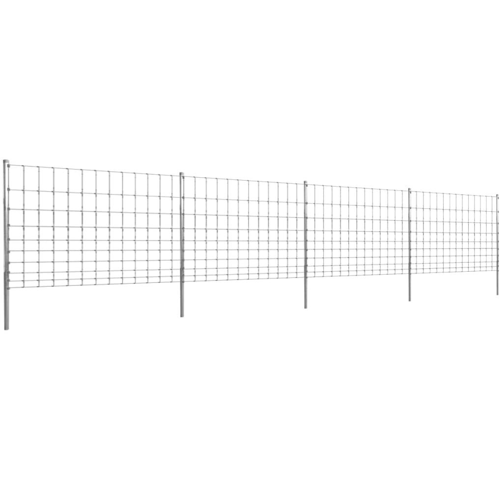 vidaXL Ogrodzenie z siatki ze słupkami, ocynkowane żelazo, 50 m