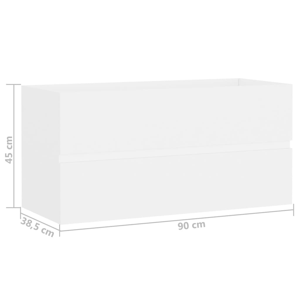 vidaXL Szafka pod umywalkę, biała, 90x38,5x45 cm, płyta wiórowa