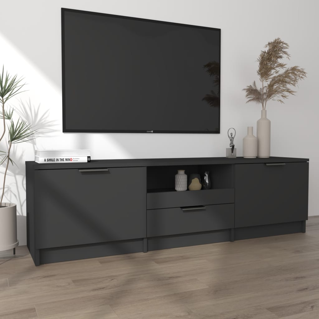 vidaXL Szafka pod telewizor, czarna, 140x35x40 cm