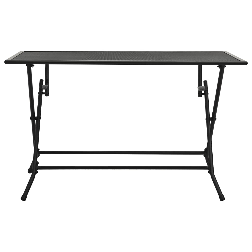 vidaXL Składany stolik z siatką, 120x60x72 cm, stalowy, antracyt