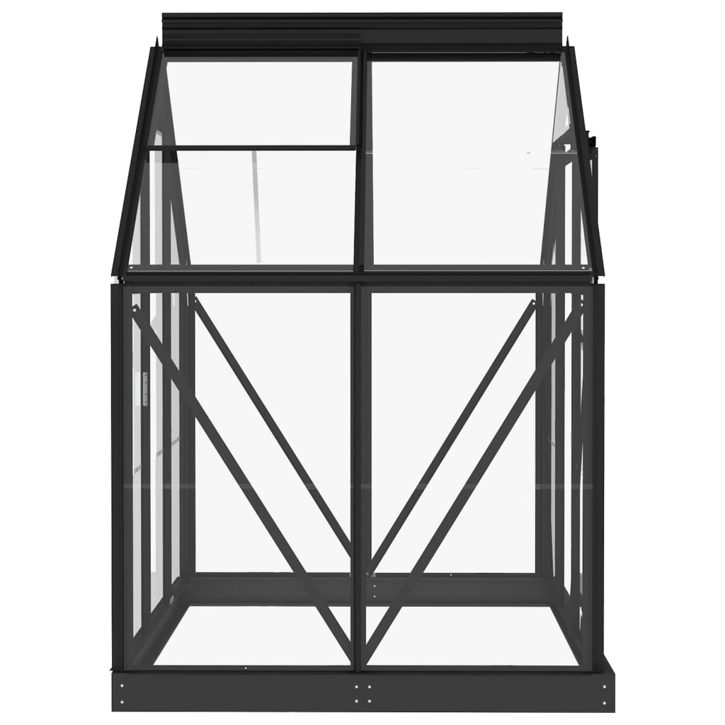 vidaXL Szklarnia, antracytowa ze szkła, 155x103x191 cm, aluminium