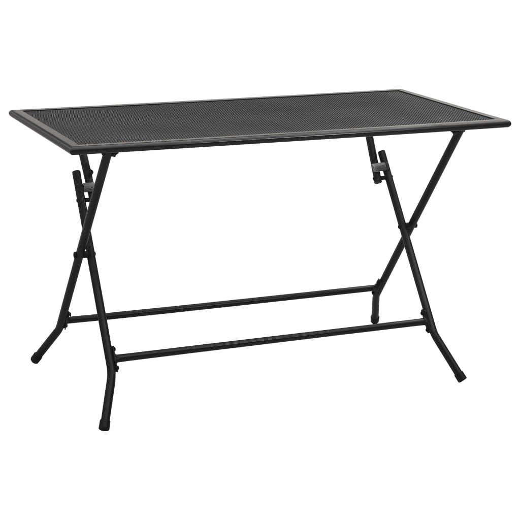 vidaXL Składany stolik z siatką, 120x60x72 cm, stalowy, antracyt