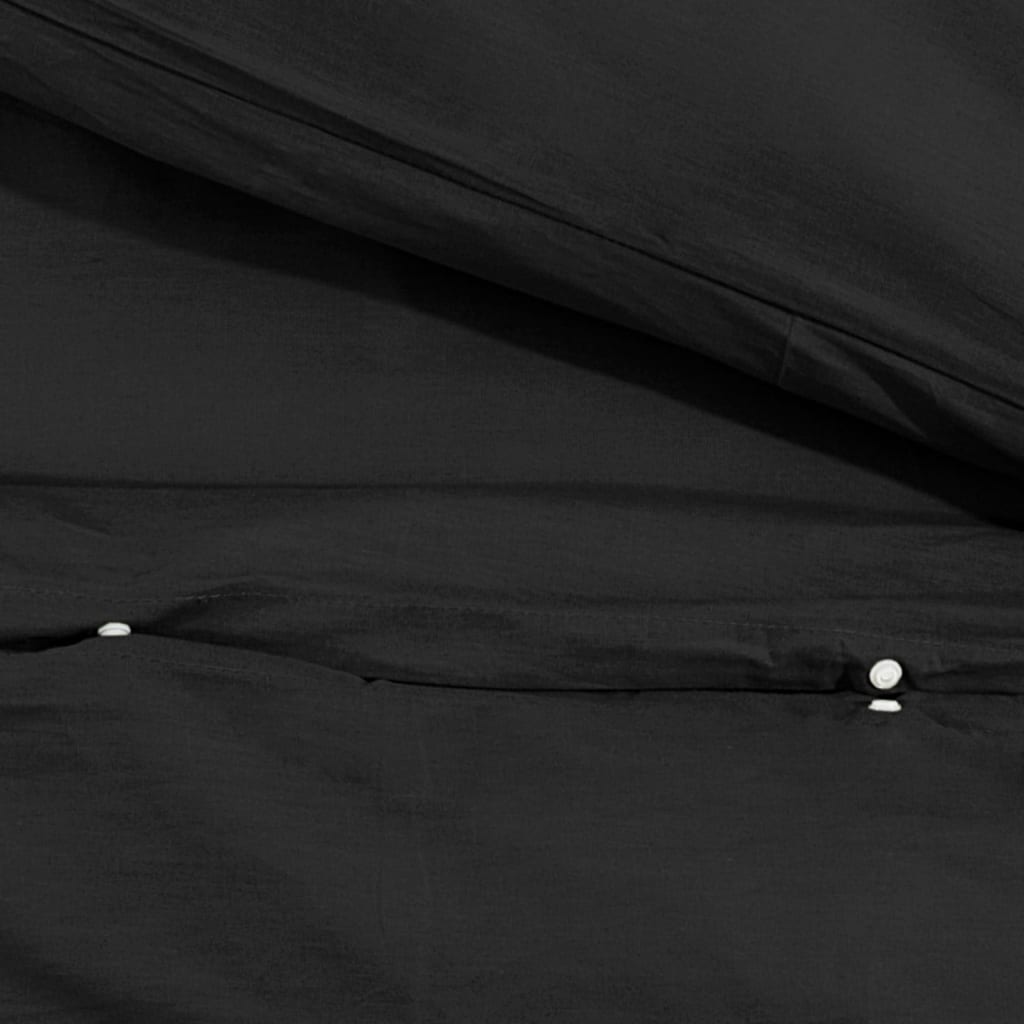 vidaXL Zestaw pościeli, czarny, 135x200 cm, bawełna