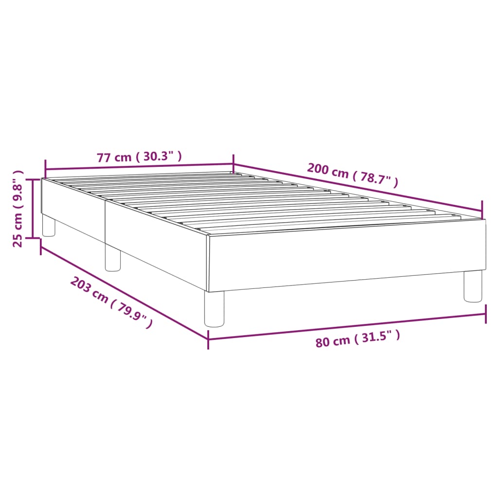 vidaXL Rama łóżka, ciemnobrązowa, 80x200 cm, obita tkaniną
