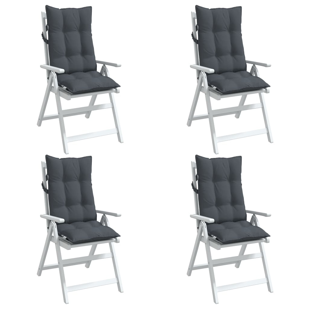 vidaXL Poduszki na krzesła z wysokim oparciem, 4 szt., antracytowe