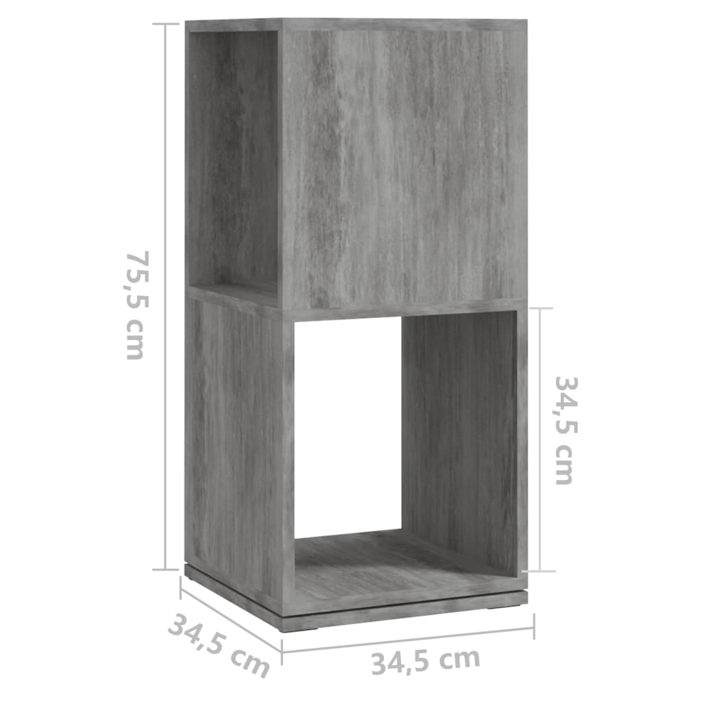 vidaXL Szafka obrotowa, szarość betonu, 34,5x34,5x75,5 cm, płyta