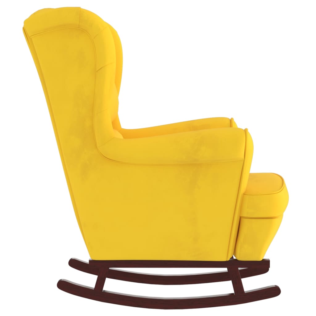 vidaXL Fotel bujany z kauczukowymi nóżkami, żółty, aksamit