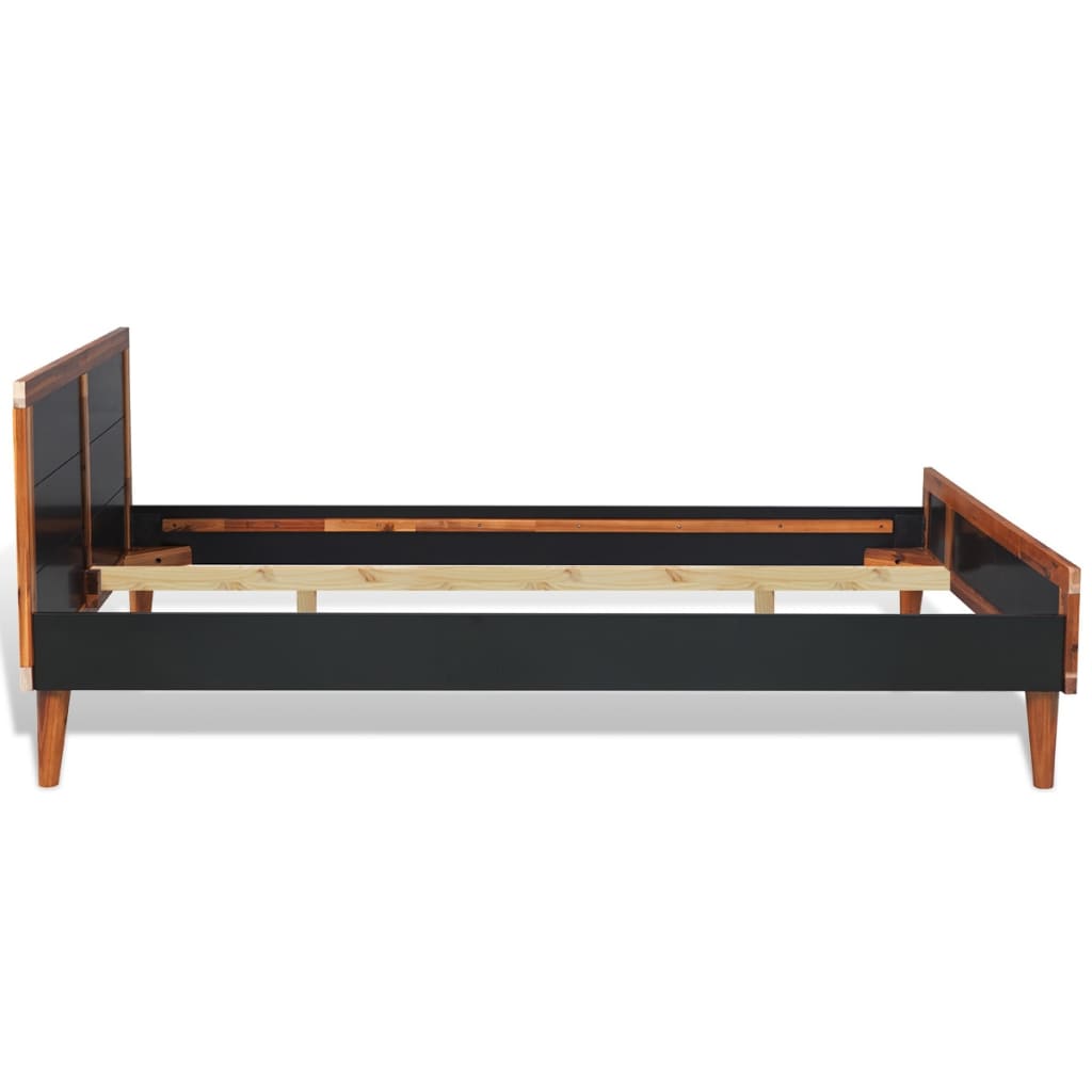 vidaXL Rama łóżka, czarna, lite drewno akacjowe, 180x200 cm