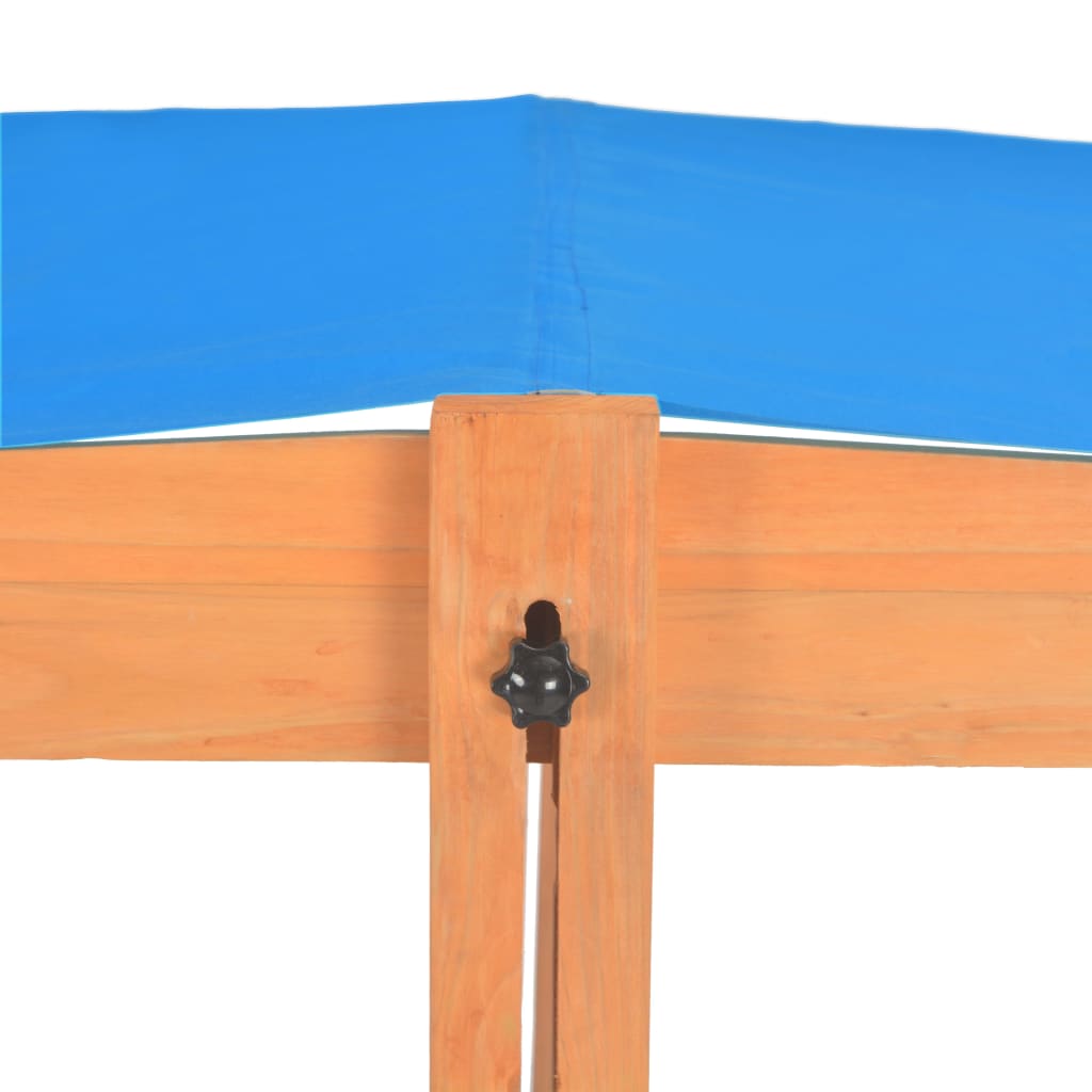 vidaXL Piaskownica z niebieskim daszkiem, drewno jodłowe, UV50