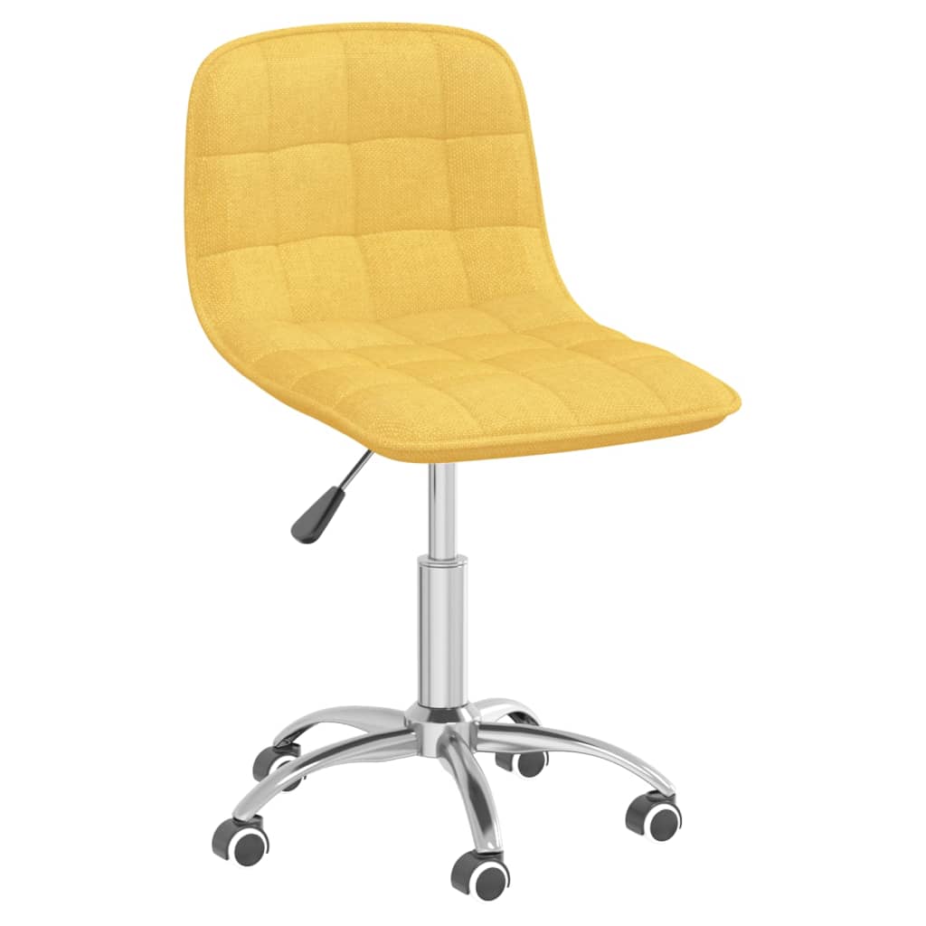 vidaXL Obrotowe krzesło biurowe, musztardowe, tapicerowane tkaniną