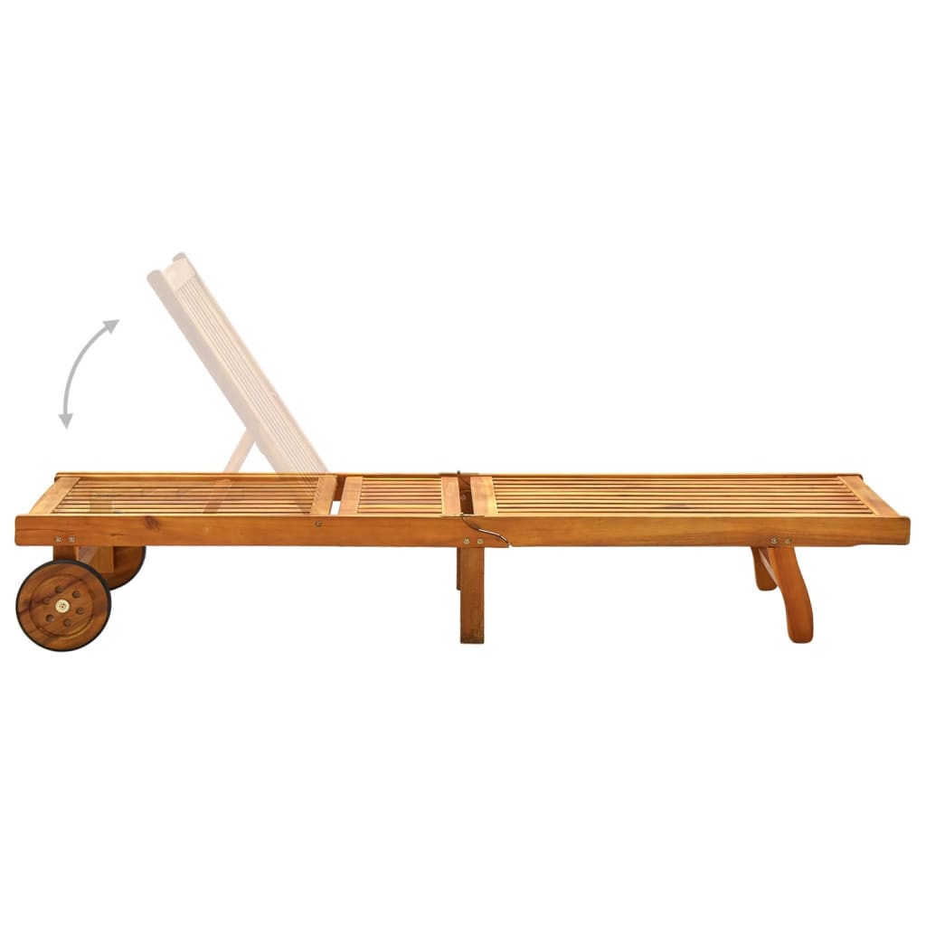vidaXL Ogrodowy leżak z poduszką, lite drewno akacjowe