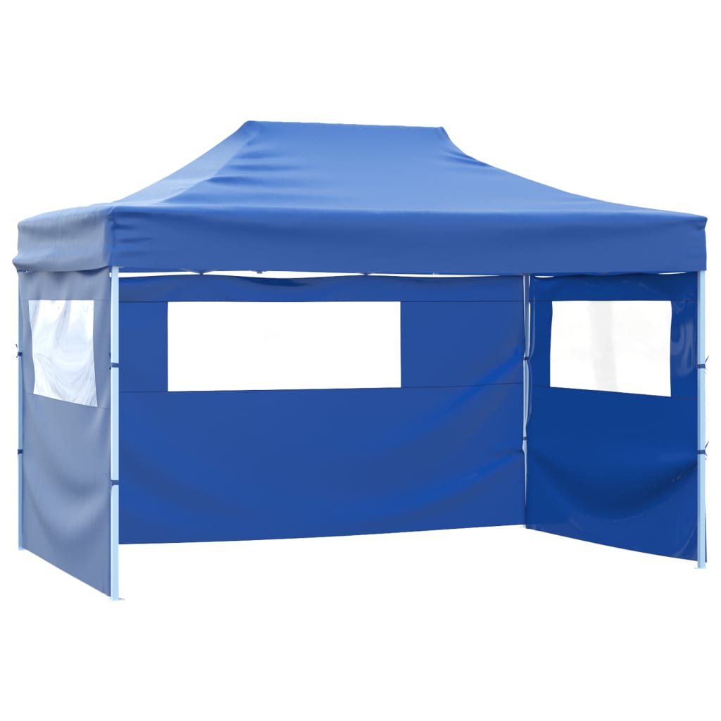 vidaXL Rozkładany namiot z 3 ściankami, 3 x 4,5 m, niebieski