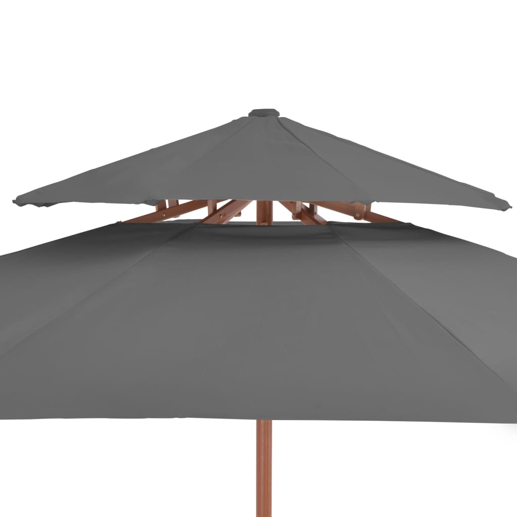 vidaXL Parasol ogrodowy z podwójnym daszkiem, 270 cm, antracytowy