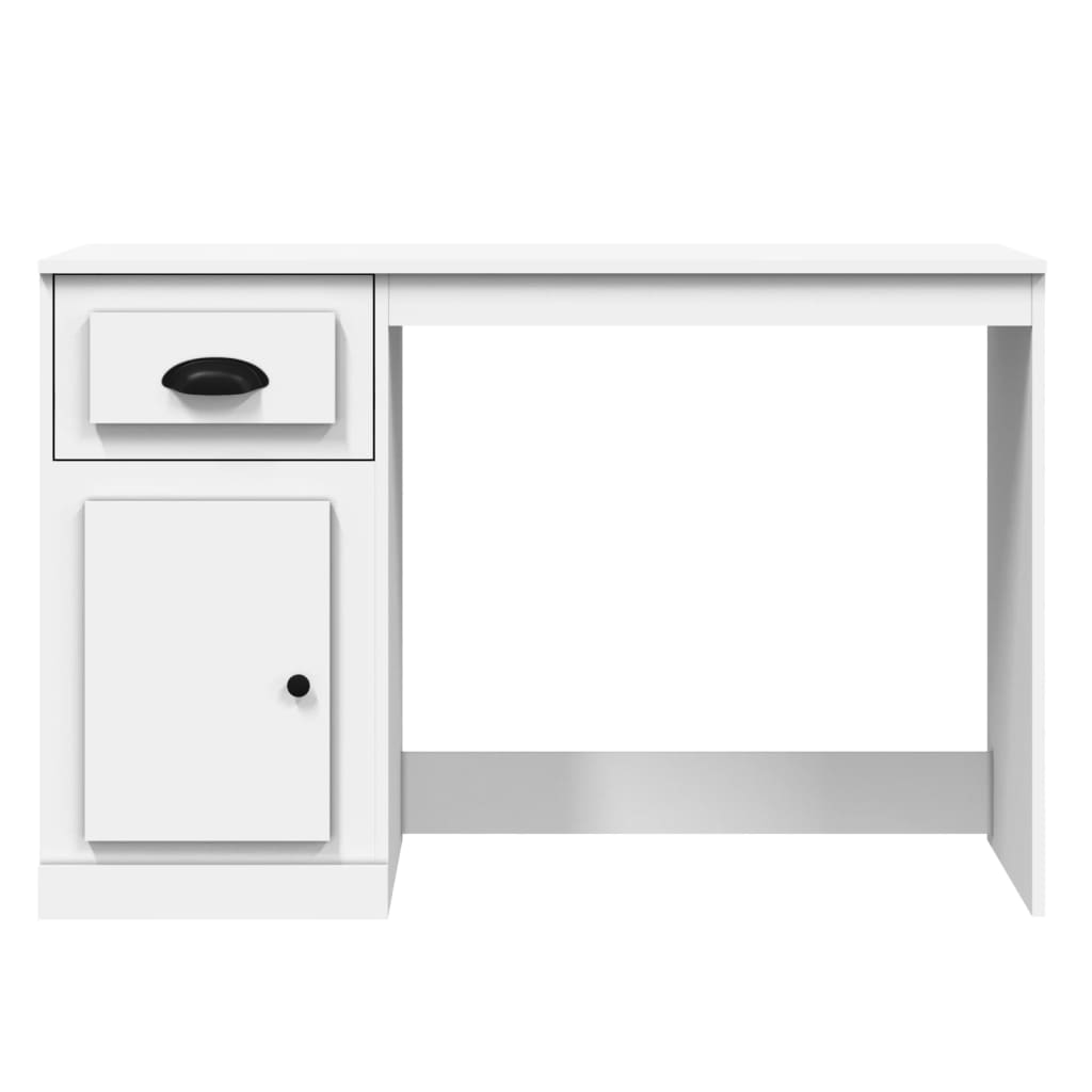 vidaXL Biurko z szufladą, białe, 115x50x75 cm