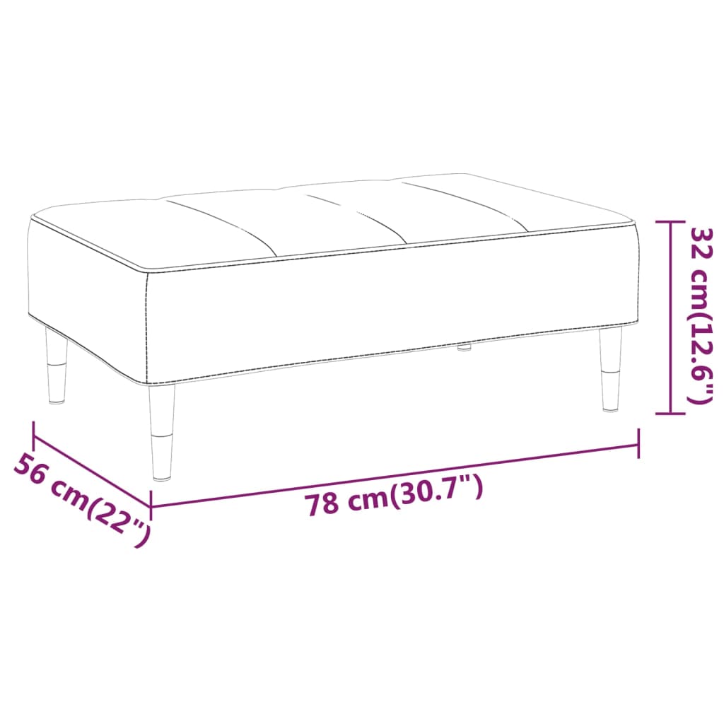 vidaXL 2-osobowa kanapa, podnóżek i 2 poduszki, jasnoszara, aksamitna