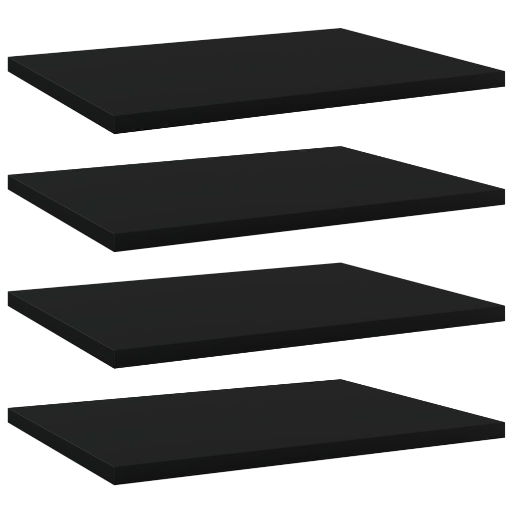 vidaXL Półki na książki, 4 szt., czarne, 40x30x1,5 cm, płyta wiórowa