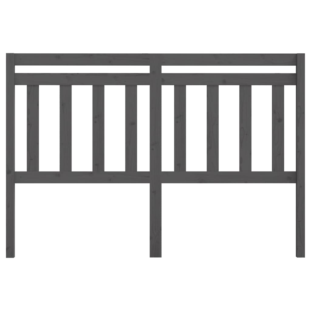 vidaXL Wezgłowie łóżka, szare, 156x4x100 cm, lite drewno sosnowe