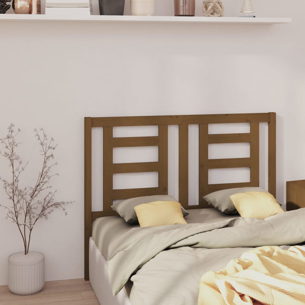 vidaXL Wezgłowie łóżka, miodowy brąz, 141x4x100 cm, drewno sosnowe