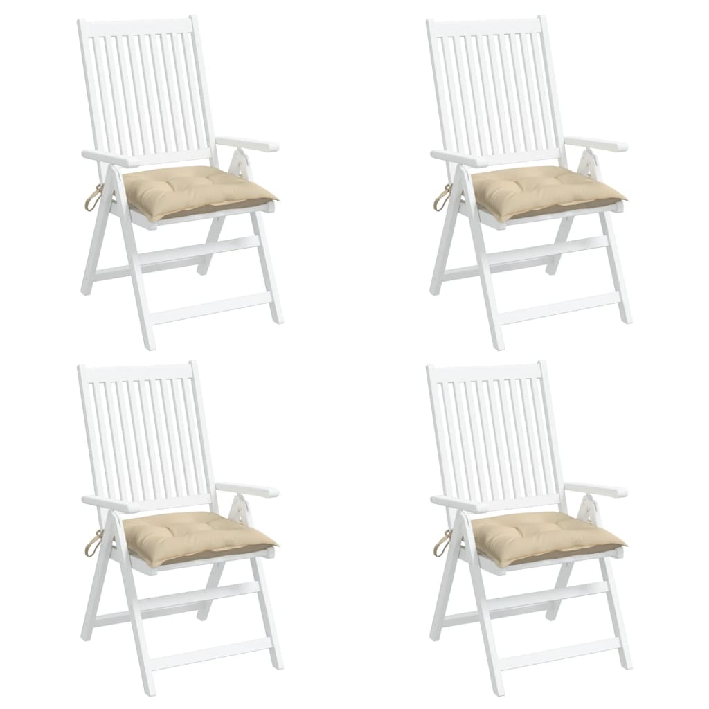 vidaXL Poduszki na krzesła, 4 szt., beżowe, 50x50x7 cm, tkanina