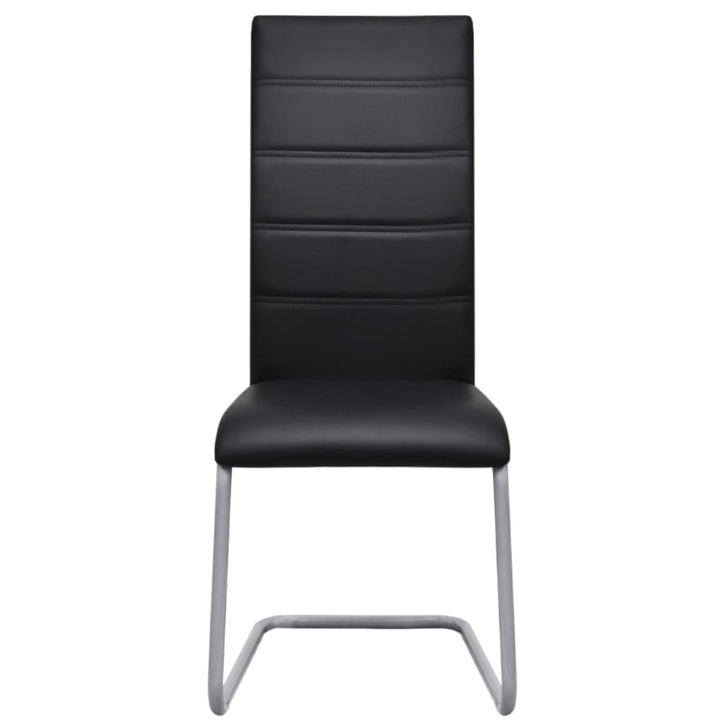 vidaXL Wspornikowe krzesła stołowe, 2 szt., czarne, sztuczna skóra