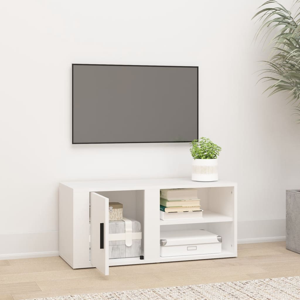 vidaXL Szafka pod TV, biała, 80x31,5x36 cm, materiał drewnopochodny