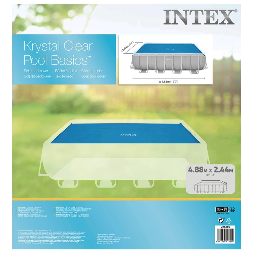 Intex Solarna plandeka na basen, niebieska, 476x234 cm, polietylen