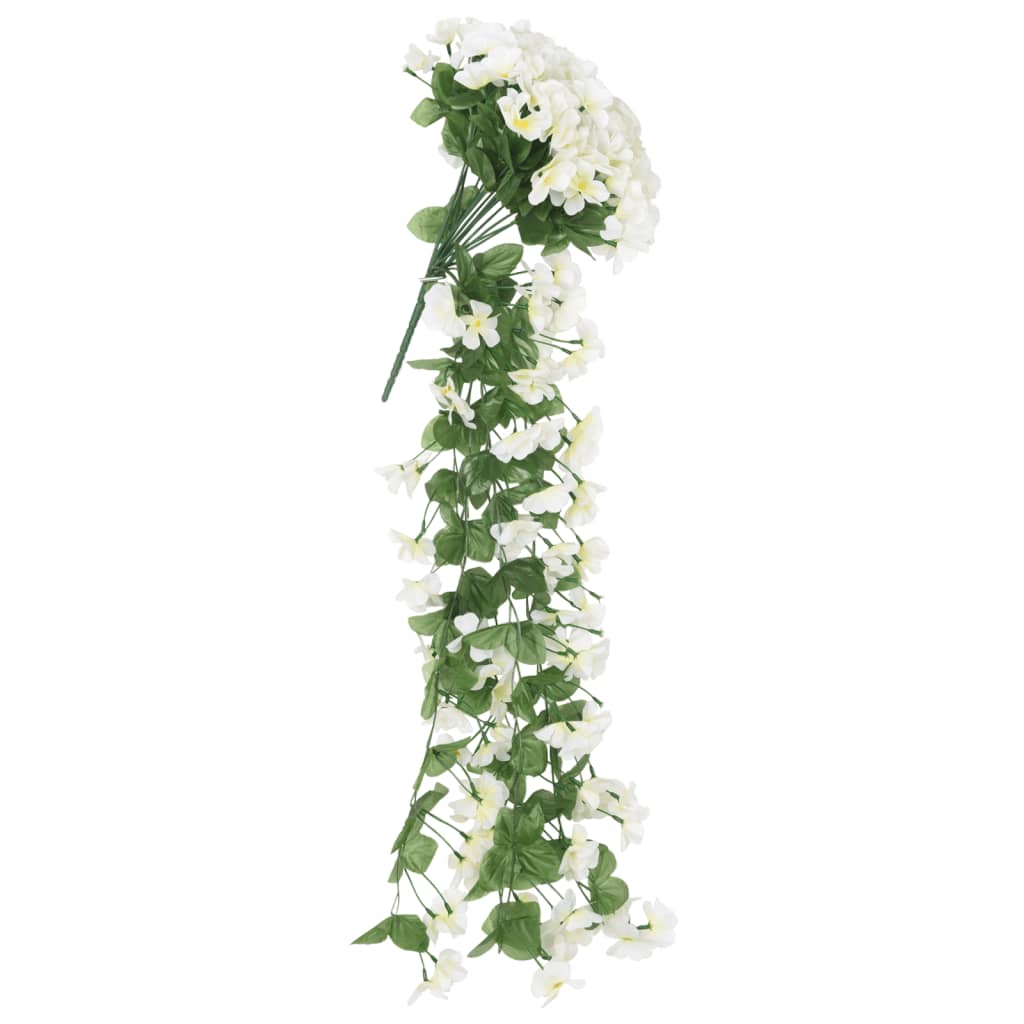vidaXL Sztuczne girlandy kwiatowe, 3 szt., białe, 85 cm