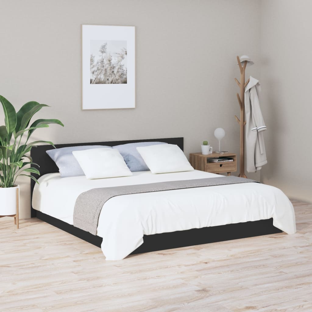 vidaXL Wezgłowie łóżka, czarne, 200x1,5x80 cm, materiał drewnopochodny