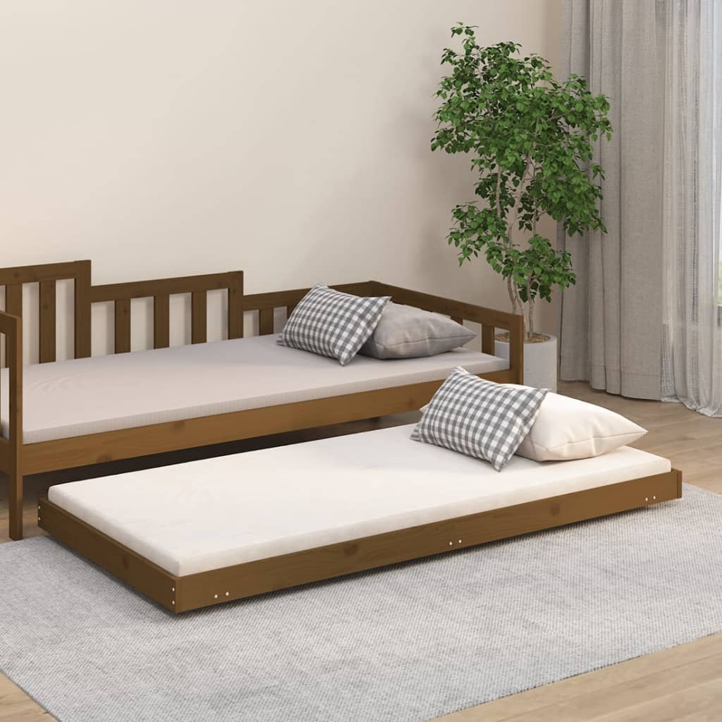 vidaXL Rama łóżka, miodowy brąz, 75x190 cm, lite drewno sosnowe