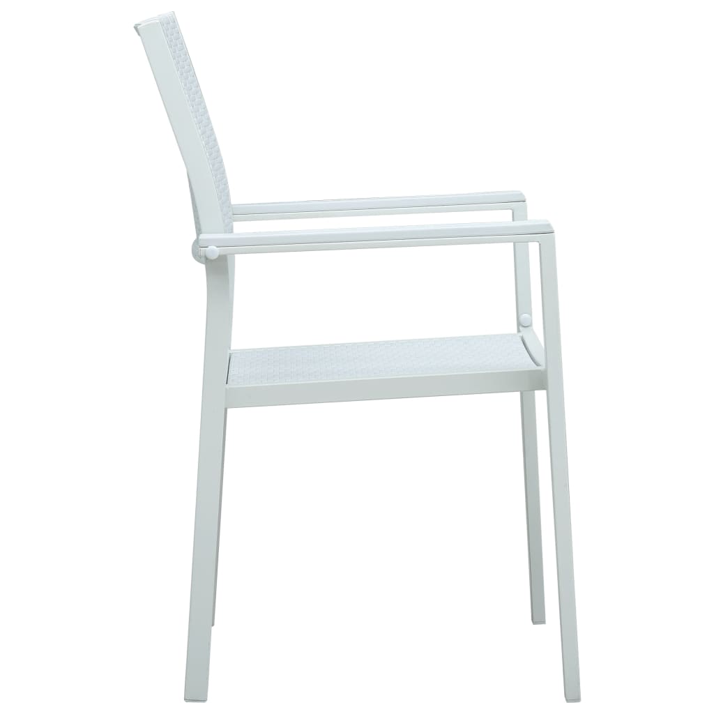 vidaXL Krzesła ogrodowe, 4 szt., białe, plastik stylizowany na rattan