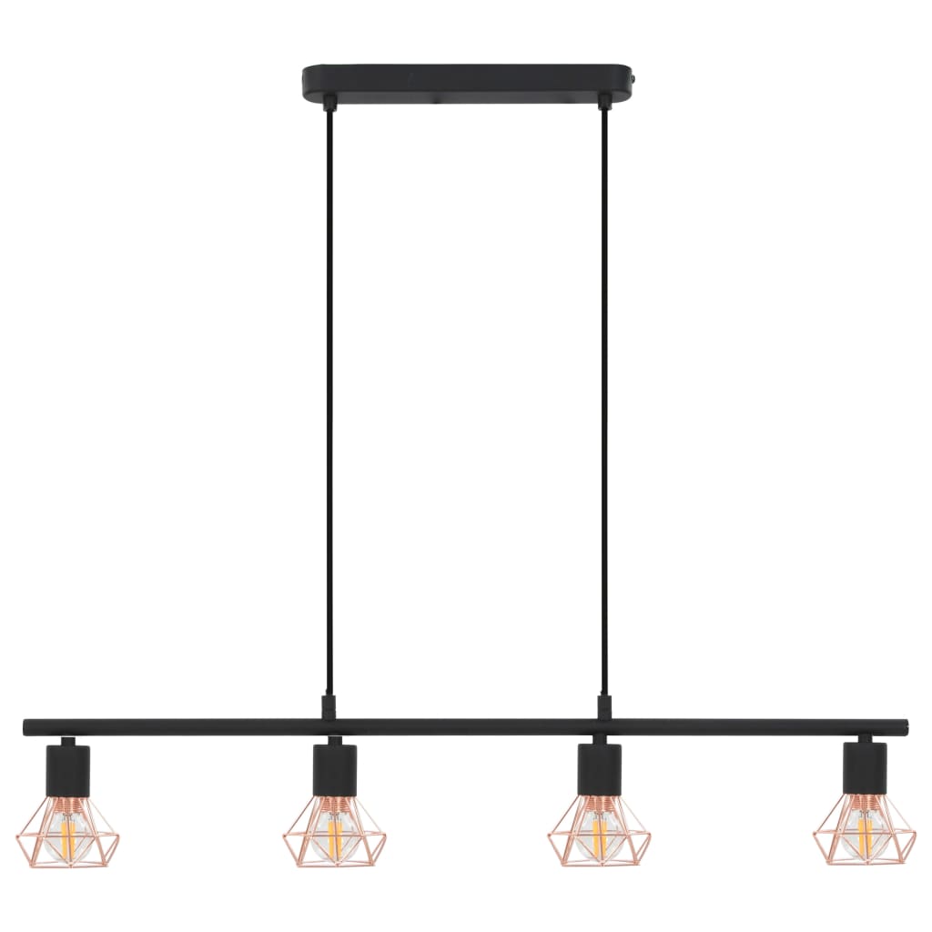 vidaXL Lampa sufitowa z żarówkami żarnikowymi, 4 W, czarno-miedziana