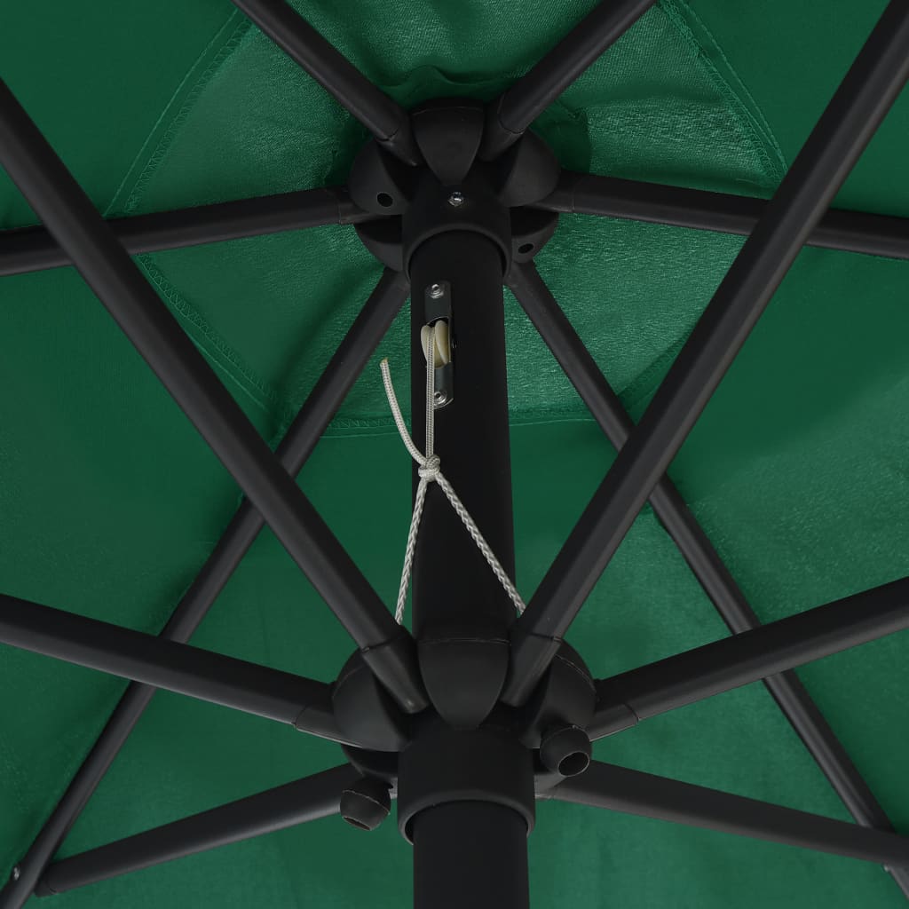 vidaXL Parasol ogrodowy na słupku aluminiowym, 270x246 cm, zielony