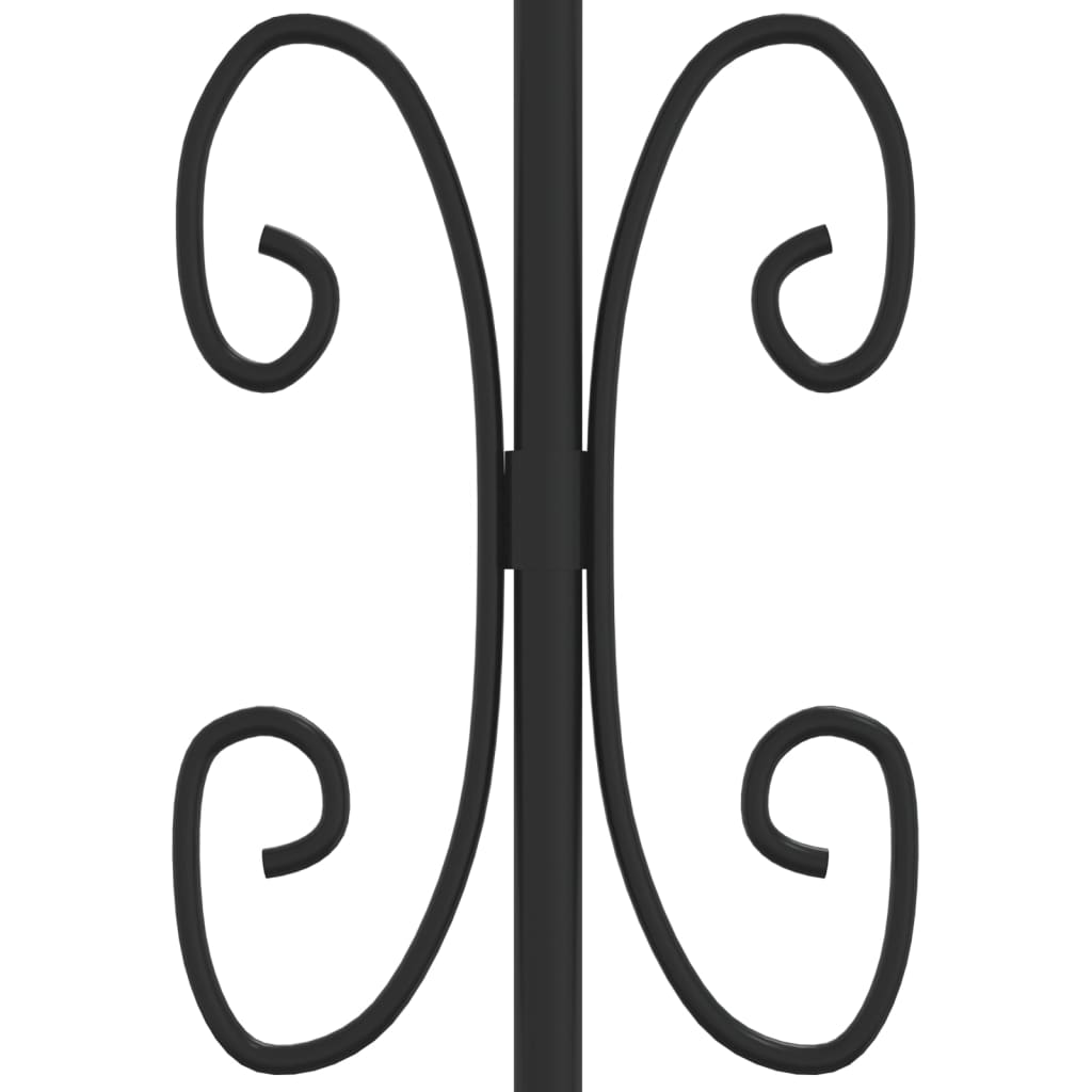 vidaXL Ogrodzenie z grotami, czarne, 190 cm, malowana proszkowo stal