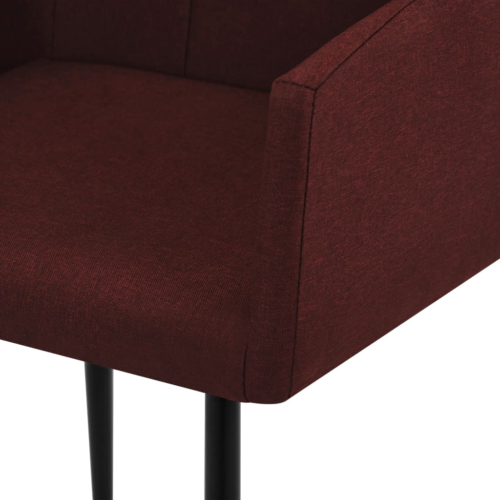 vidaXL Krzesła z podłokietnikami, 2 szt., czerwone wino, tkanina