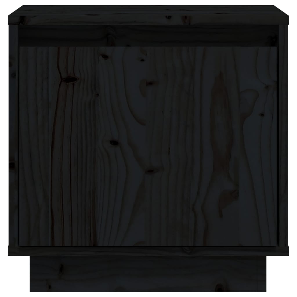 vidaXL Szafka nocna, czarna, 40x30x40 cm, lite drewno sosnowe