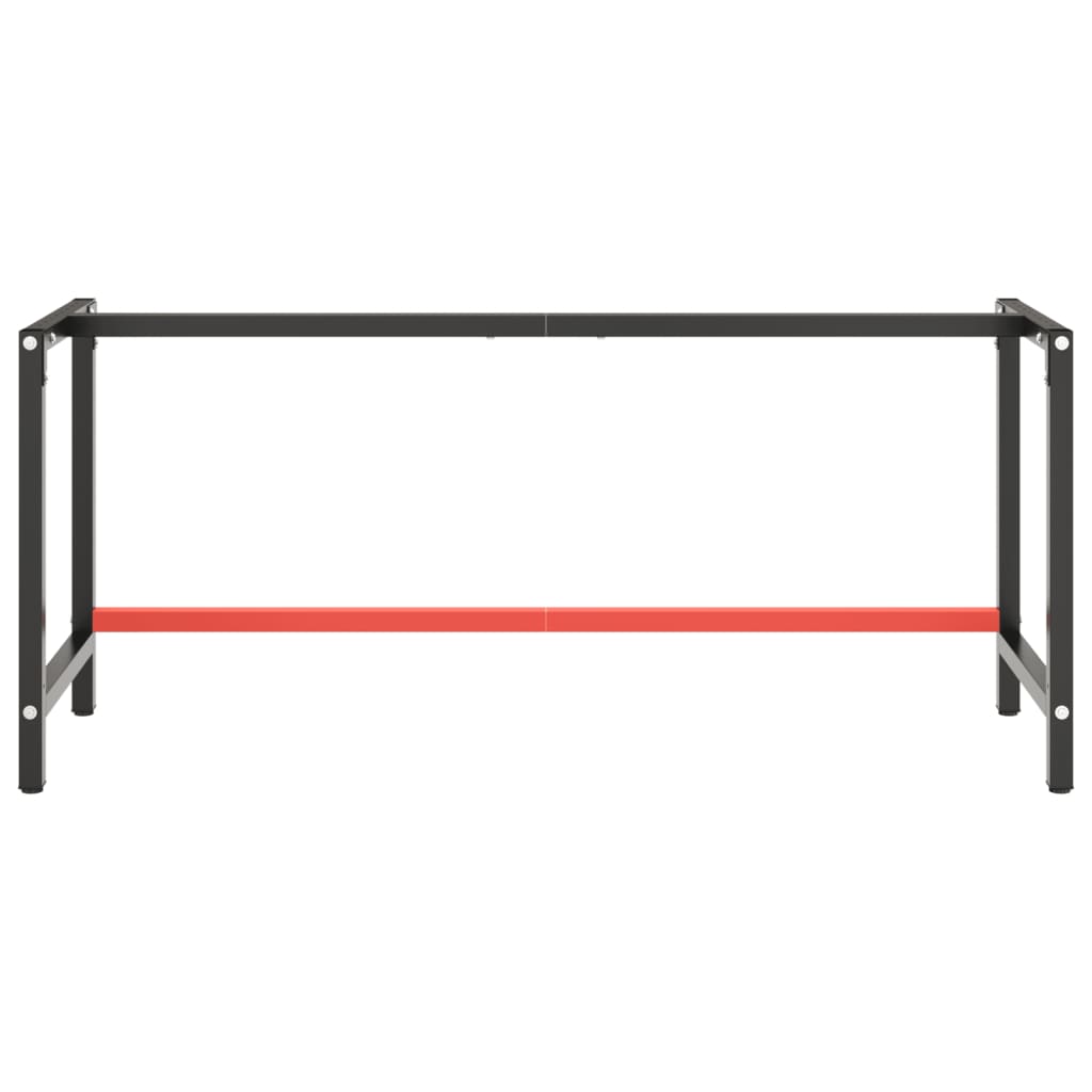 vidaXL Rama do stołu roboczego, czerwono-czarna, 180x57x79 cm, metal