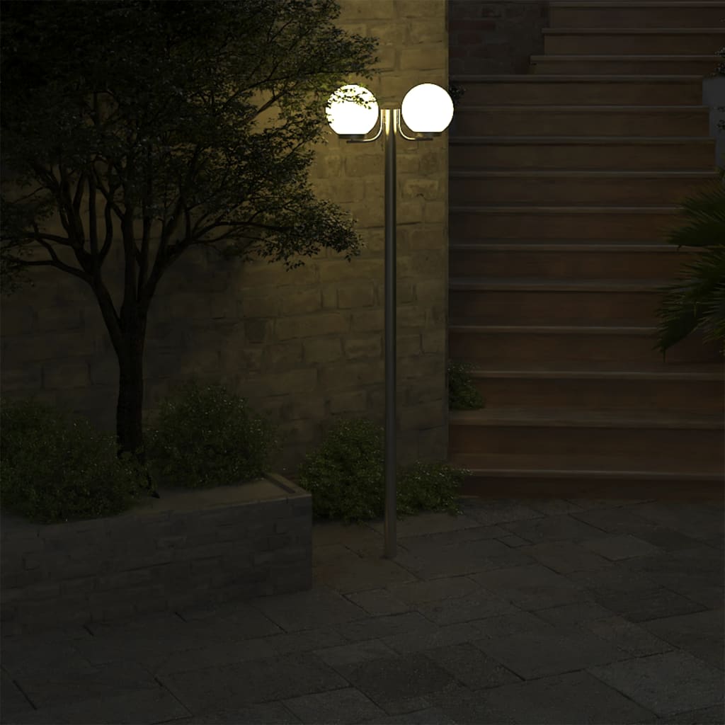 vidaXL Lampa ogrodowa na słupku, 2 kule, 220 cm