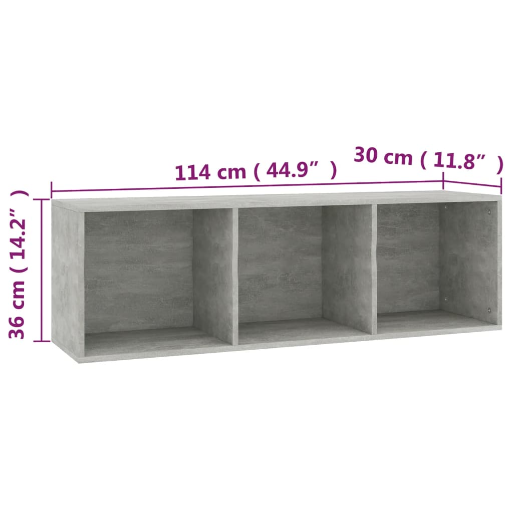 vidaXL Regał, betonowy szary, 36x30x114 cm, materiał drewnopochodny