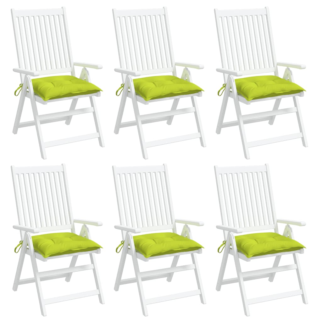 vidaXL Poduszki na krzesła, 6 szt., jasnozielone, 50x50x7 cm, tkanina