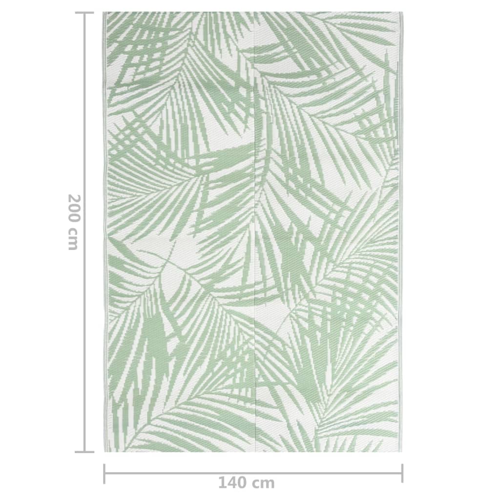 vidaXL Dywan zewnętrzny, zielony, 140 x 200 cm, PP