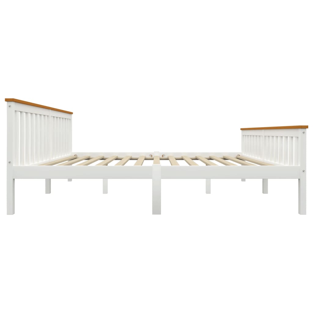 vidaXL Rama łóżka, biała, lite drewno sosnowe, 180 x 200 cm