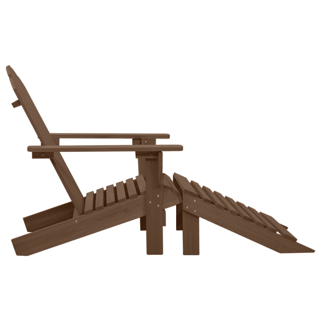 vidaXL Fotel ogrodowy z podnóżkiem, drewniany, brązowy