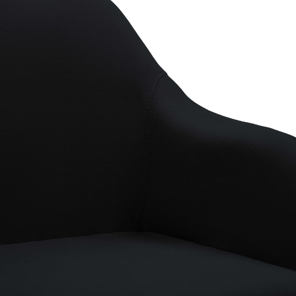 vidaXL Obrotowe krzesło do jadalni, czarne, tkanina