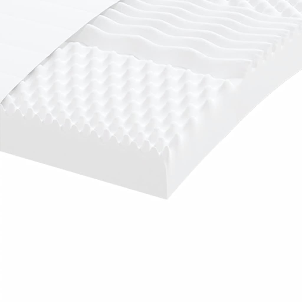 vidaXL Materac piankowy, biały, 90x200 cm, 7-strefowy, twardość 20 ILD