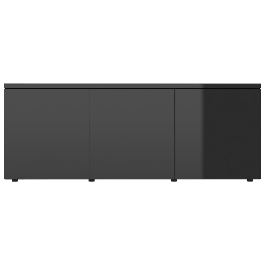 vidaXL Szafka pod TV, czarna na wysoki połysk, 80x34x30 cm