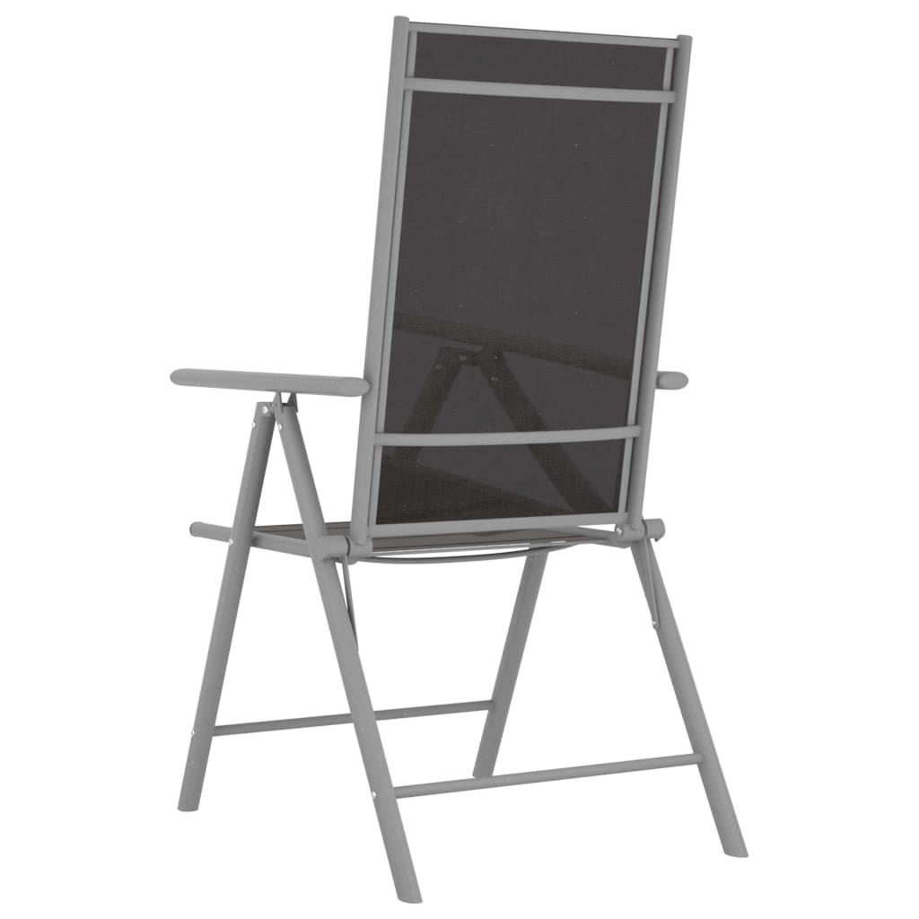 vidaXL Składane krzesła ogrodowe, 2 szt., tkanina textilene, czarne