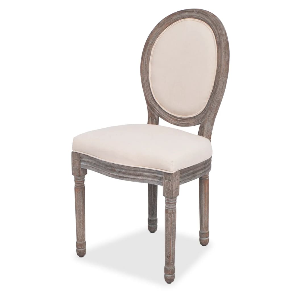 vidaXL Krzesła stołowe, 6 szt., kremowe, tkanina